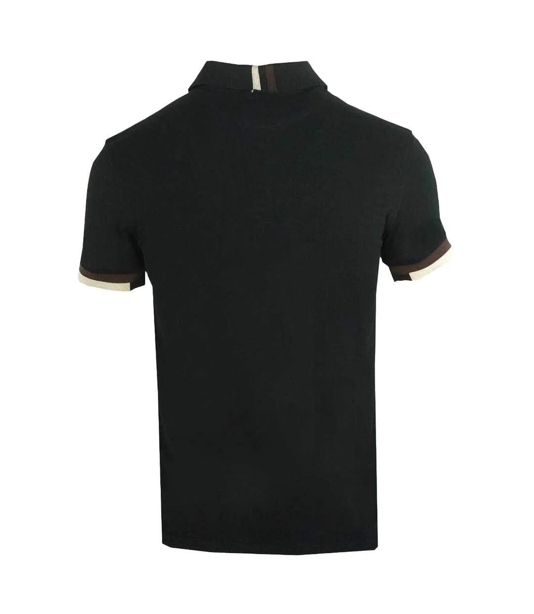 Mens Aldis Crest Logo Polo Shirt Black Aquascutum-2
