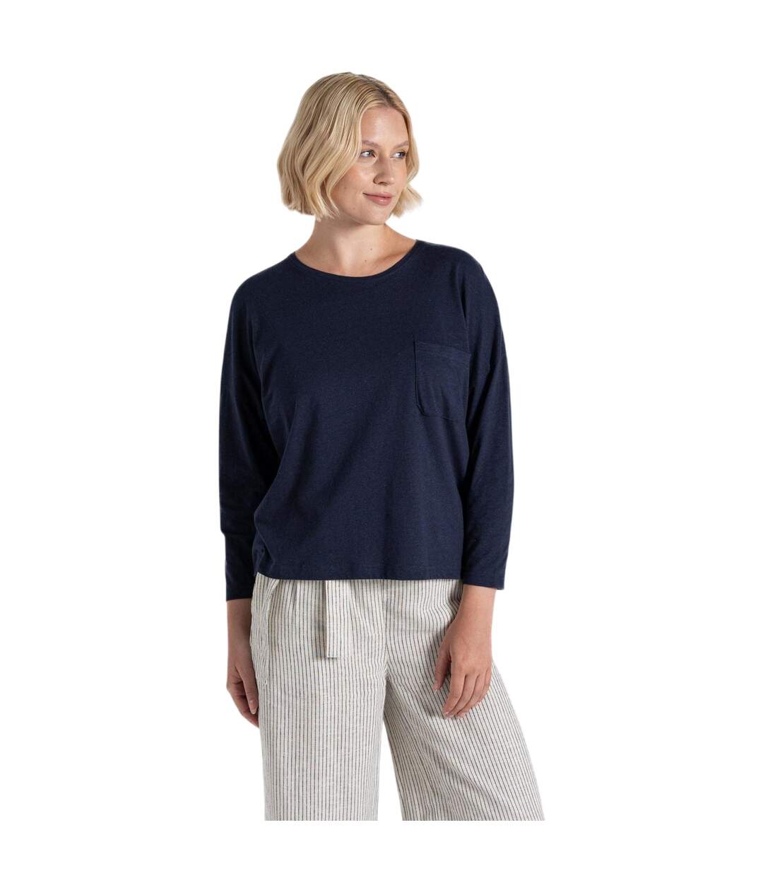 T-shirt Uni Manches Longues Emere Femme Bleu Marine Craghoppers-2