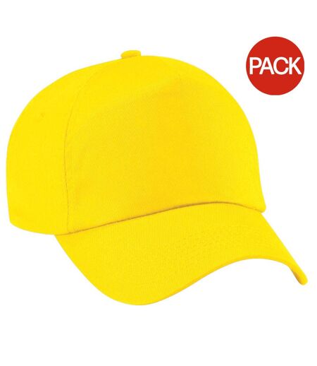 Lot de 2  casquettes de baseball adulte jaune Beechfield