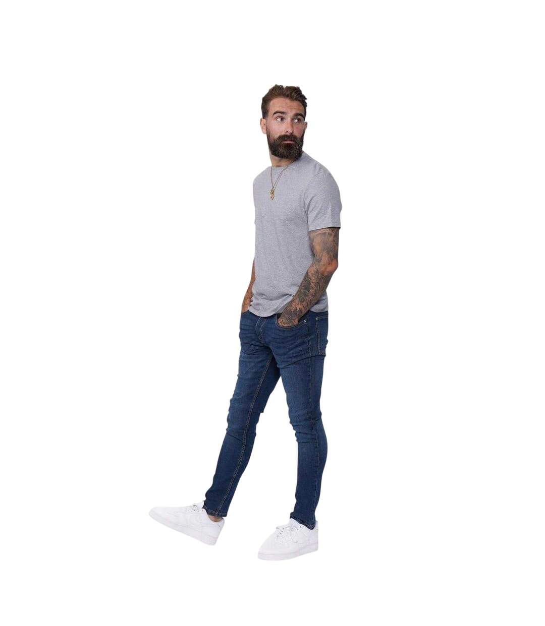 Mens Denim Skinny Jeans Dark Wash Firetrap-1