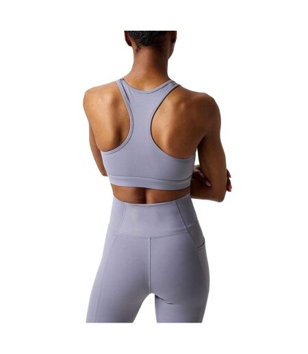 Womens/ladies Core Racerback Sports Bra Silver USA Pro