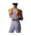 Womens/ladies Core Racerback Sports Bra Silver USA Pro-3