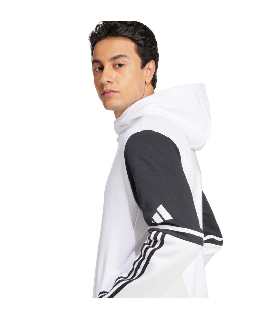 Sweat À Capuche Squadra Homme Blanc Noir Adidas-4