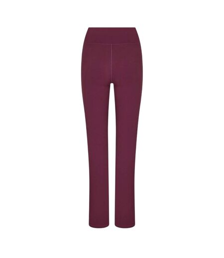 Womens/ladies Flared Leggings Dark Cherry USA Pro