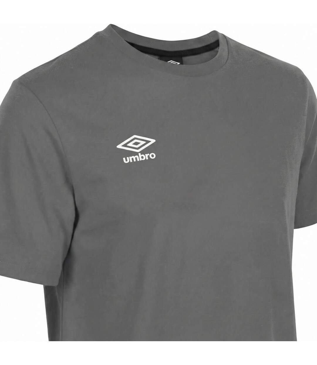 Tee shirt homme col rond chiné en coton 160GSM et logo imprimé 618292 Umbro-2