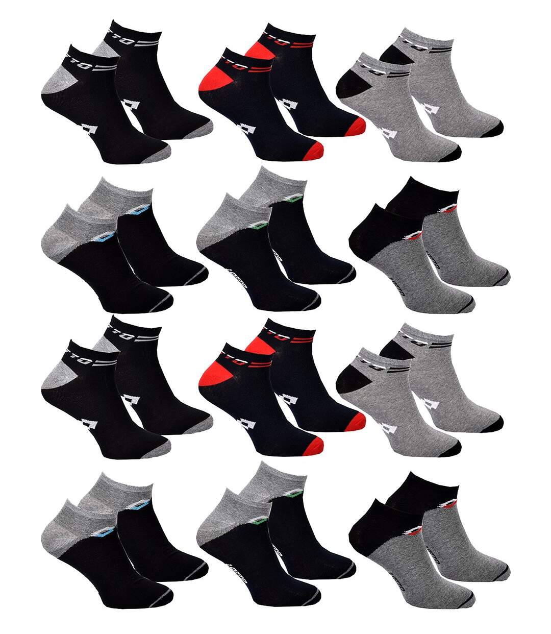 Chaussettes Homme LOTTO Pack de 12 paires SNEAKER 0187