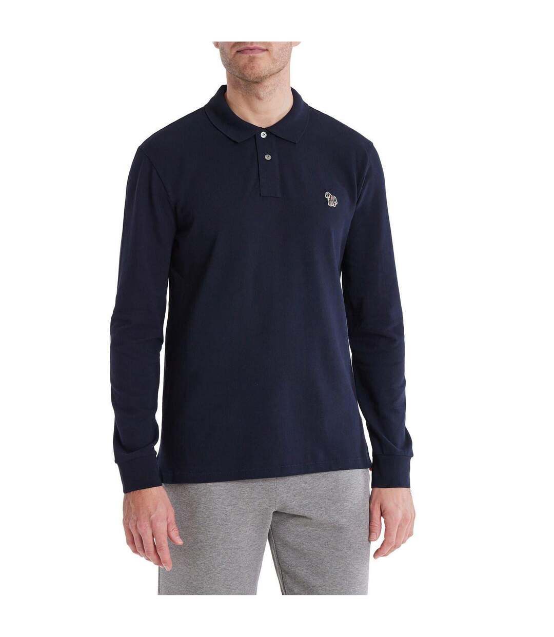 Polo Manches Longues Motif/style Zèbre Homme Bleu Marine Paul Smith-4