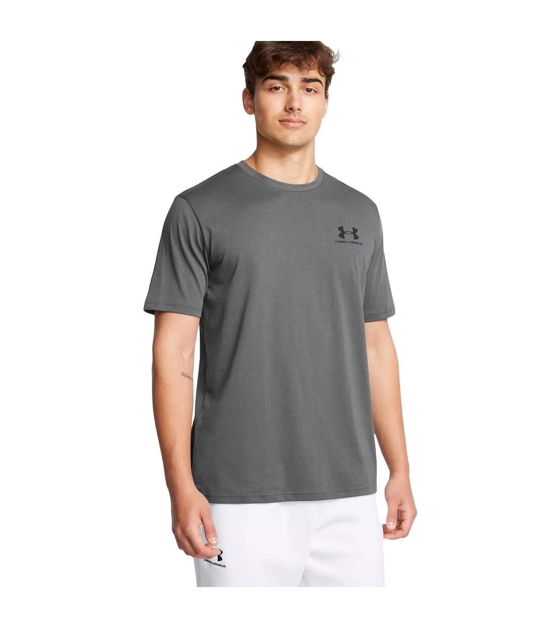 T-shirt Motif/style Logo Homme Gris Argenté Under Armour-1