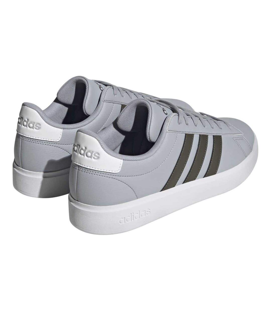 Mens Grand Court 2.0 3 Stripes Trainers Silver Adidas-2