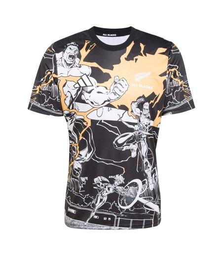 Unisex Adult All Black Marvel T-shirt Black Adidas
