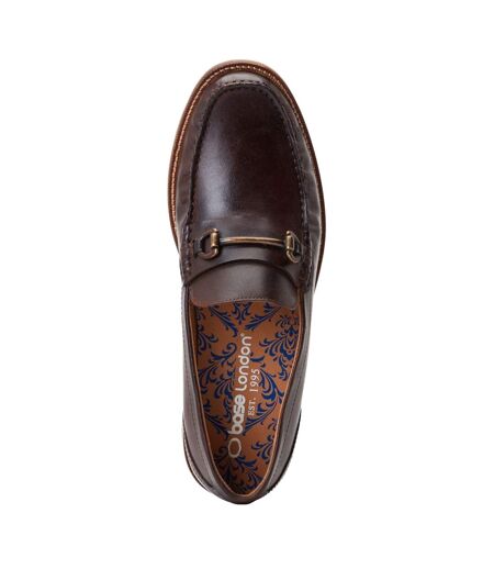 Mens madison leather loafers burnt tan Base London