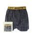 Mens Classic Industrial Checked Boxer Shorts Blue Off White-2