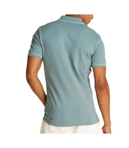 Polo bleu homme calvin klein jeans tipping - l