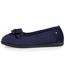 Isotoner Chaussons Ballerines femme en microvelours avec un détail nœud-3