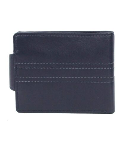 Eastern Counties Leather Unisex Adult Max Tri-Fold Leather Stitch Detail Wallet (Navy/Gray) (One Size) - UTEL425