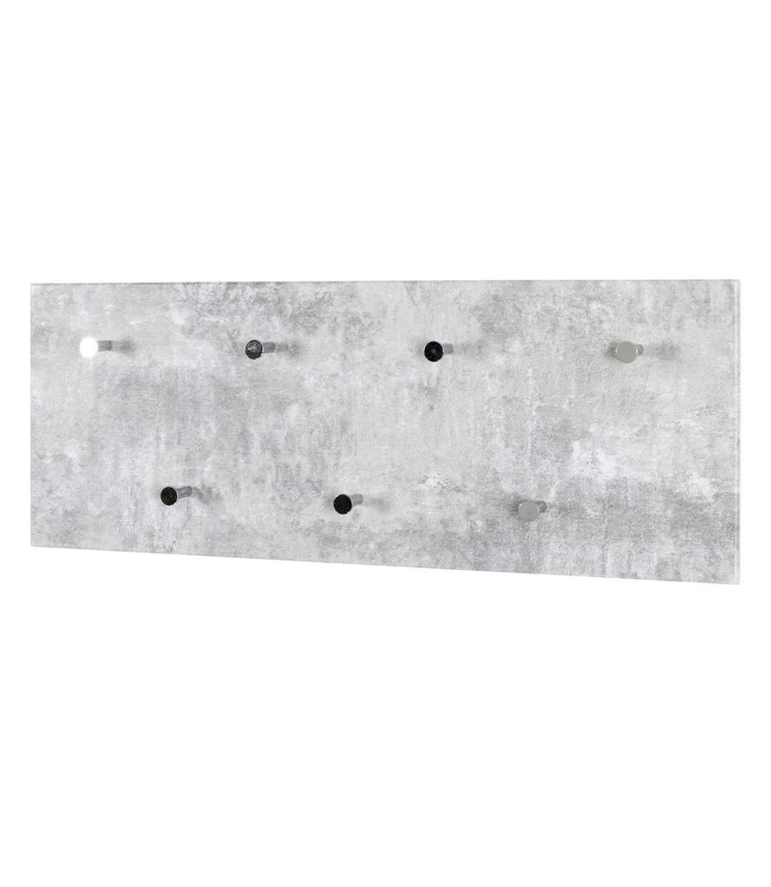 Patère Murale 7 Crochets Déco Béton 80cm Gris-2