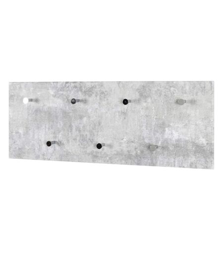 Patère Murale 7 Crochets Déco Béton 80cm Gris