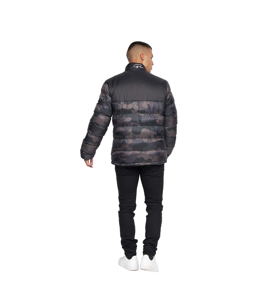 Mens Carlito Camo Oversized Padded Jacket Black Born Rich-3