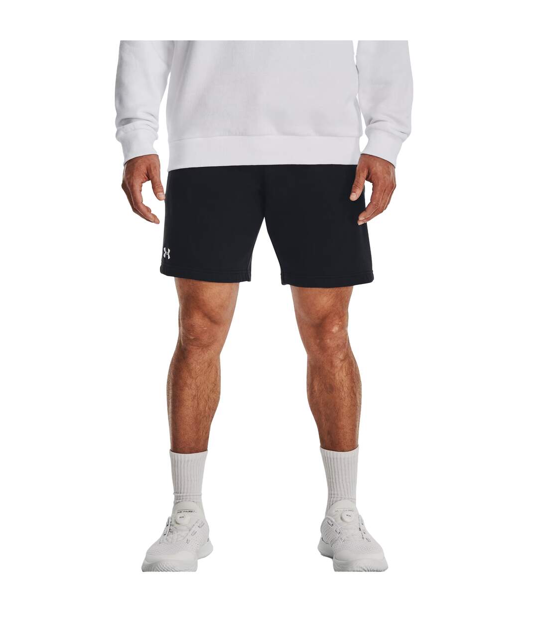 Mens Rival Fleece Shorts Black Under Armour-1