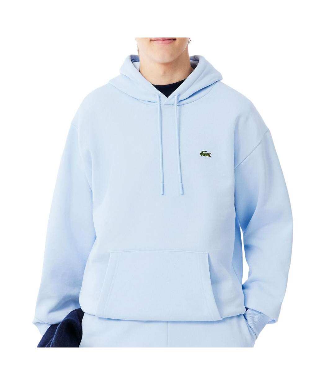 Sweat à capuche bleu ciel homme lacoste sh8863-1