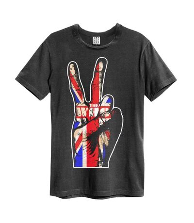 T-shirt union jack hand adulte charbon Amplified