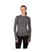 Womens/ladies Seamless Slim Base Layer Top Black Marl Trespass-1
