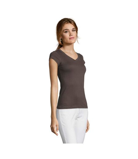 T-shirt Moon Femme Gris Foncé Uni SOLS