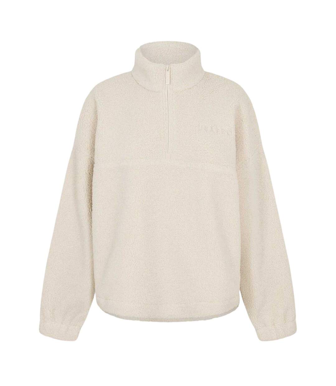Womens/ladies Fleece Quarter Zip Sweatshirt Cream Slazenger-2