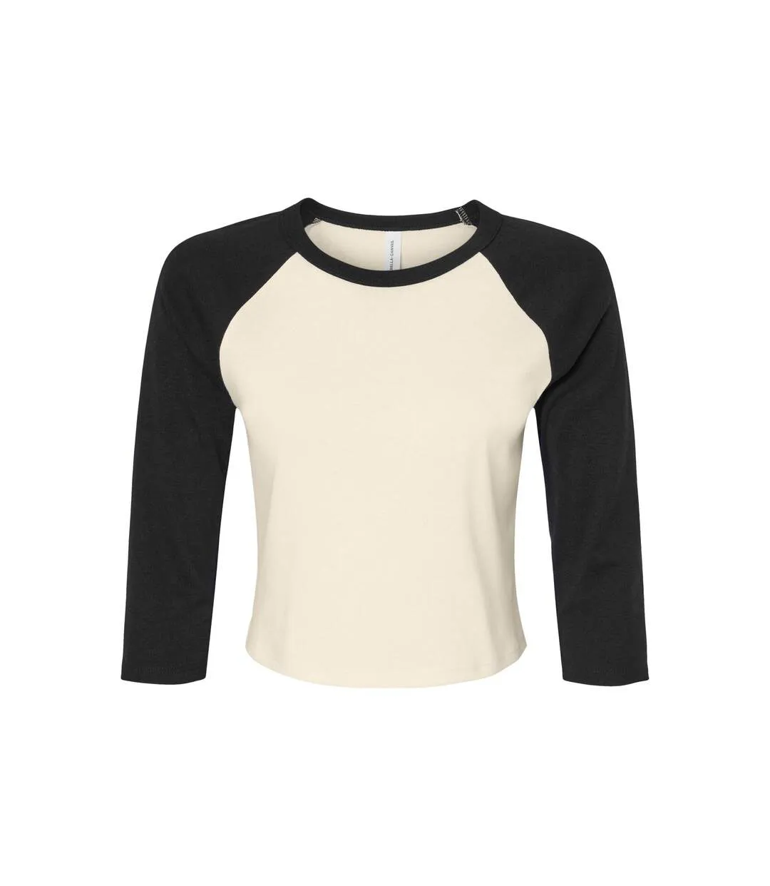 T-shirt Manches ¾ Femme Naturel Noir Bella + Canvas-1