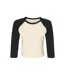 T-shirt Manches ¾ Femme Naturel Noir Bella + Canvas-1