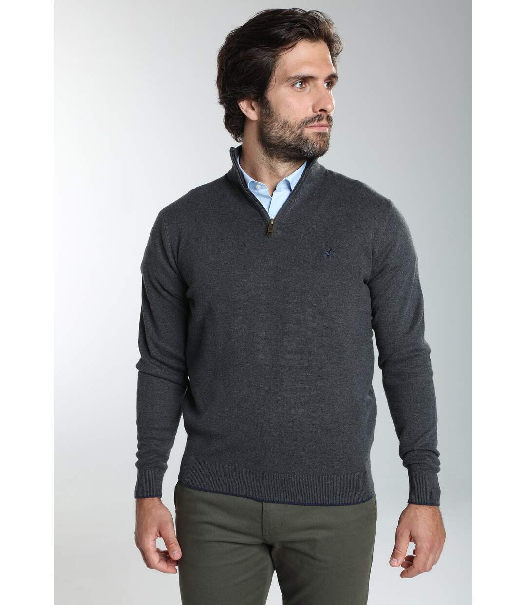 Pull col camionneur  en coton MAXIME-3