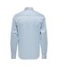 Mens Plain Point Collar Long-sleeved Formal Shirt Cashmere Blue Only-3