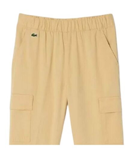 Womens/ladies Gabardine Cargo Trousers Natural Lacoste