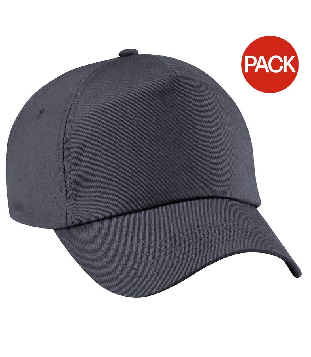 Beechfield Unisex Plain Original 5 Panel Baseball Cap (Pack of 2) (Graphite Grey) - UTRW6698-1