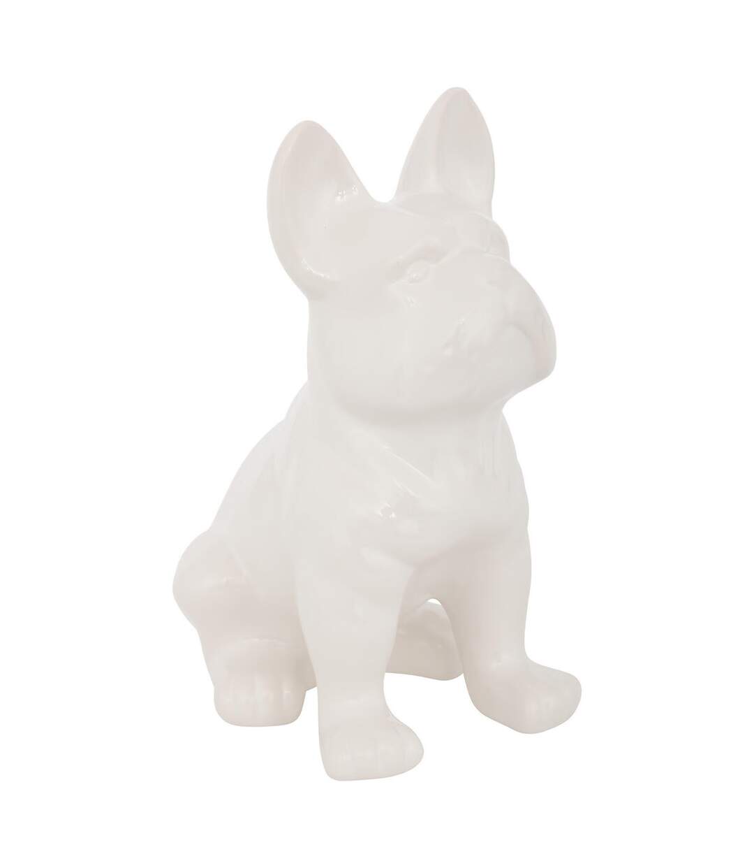 Statuette Déco Bulldog 23cm Blanc-1