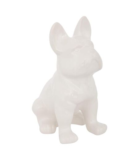 Statuette Déco Bulldog 23cm Blanc