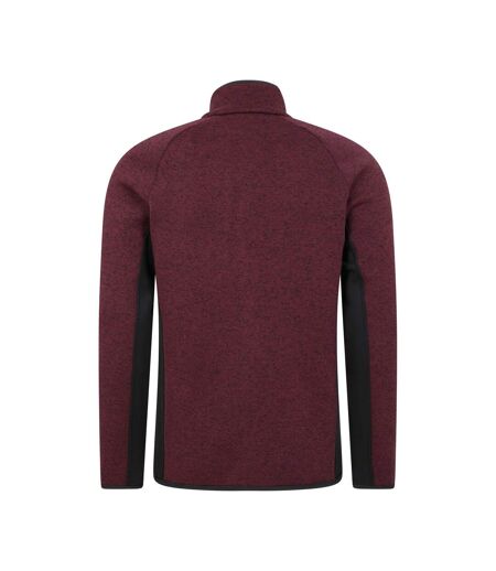 Mens Treston Full Zip Fleece Jacket Burgundy Mountain Warehouse