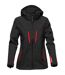 Womens/ladies Patrol Hooded Soft Shell Jacket Black Bright Red Stormtech-1
