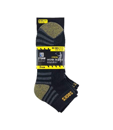 6 Pack Mens Cotton Anti Sweat Low Cut Work Socks for Steel Toe Boots