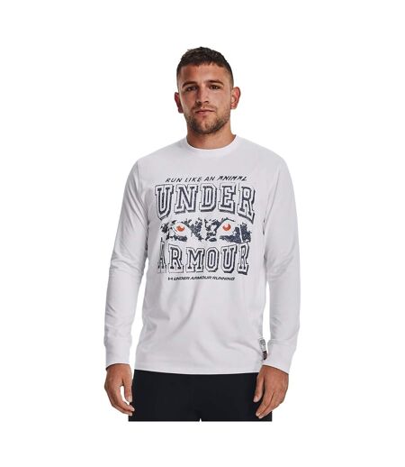 Haut manches longues run like an animal homme blanc Under Armour