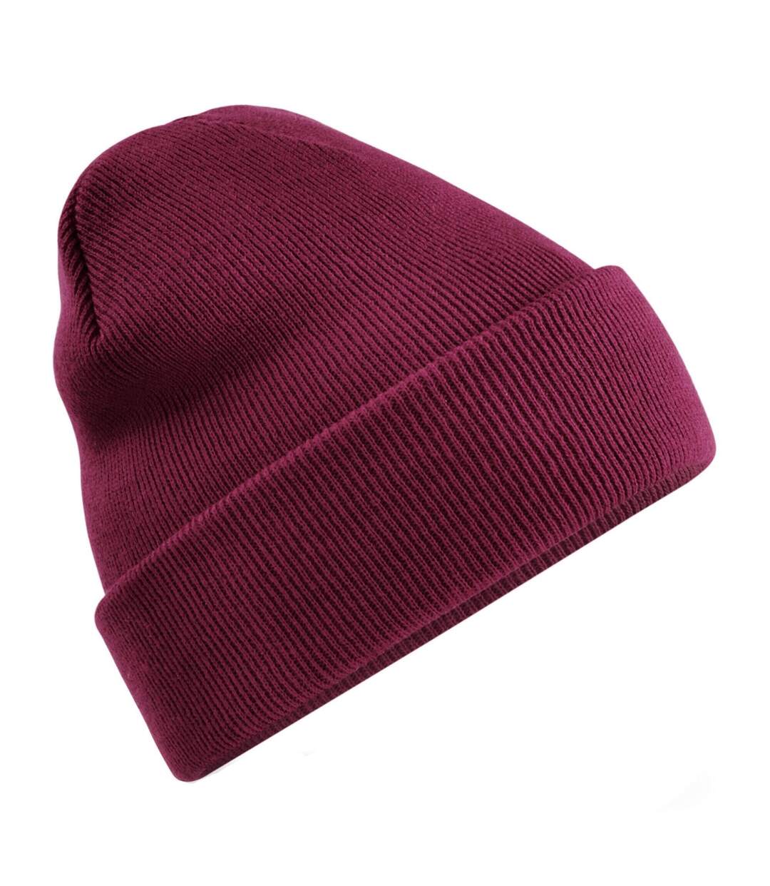 Bonnet À Revers Recyclé Original Bordeaux Beechfield-2