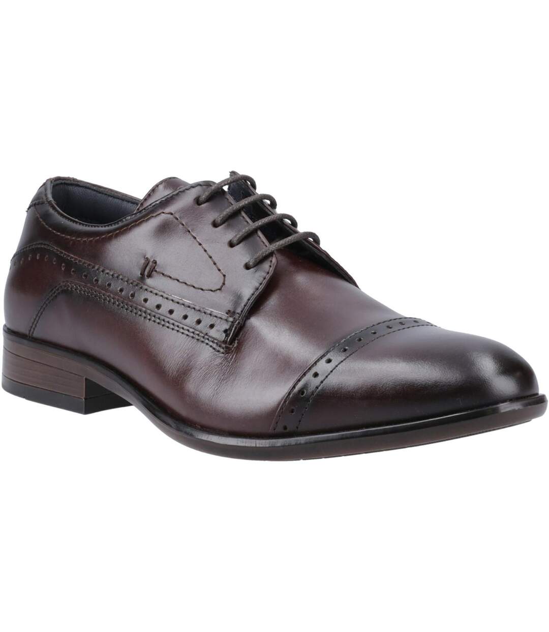 Chaussures oxford en cuir ralph pour hommes châtaigne POD-1