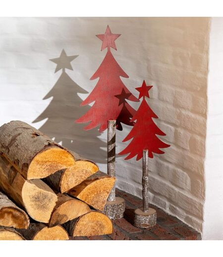 Sapin de Noël sur Tronc Étoile 60cm Rouge