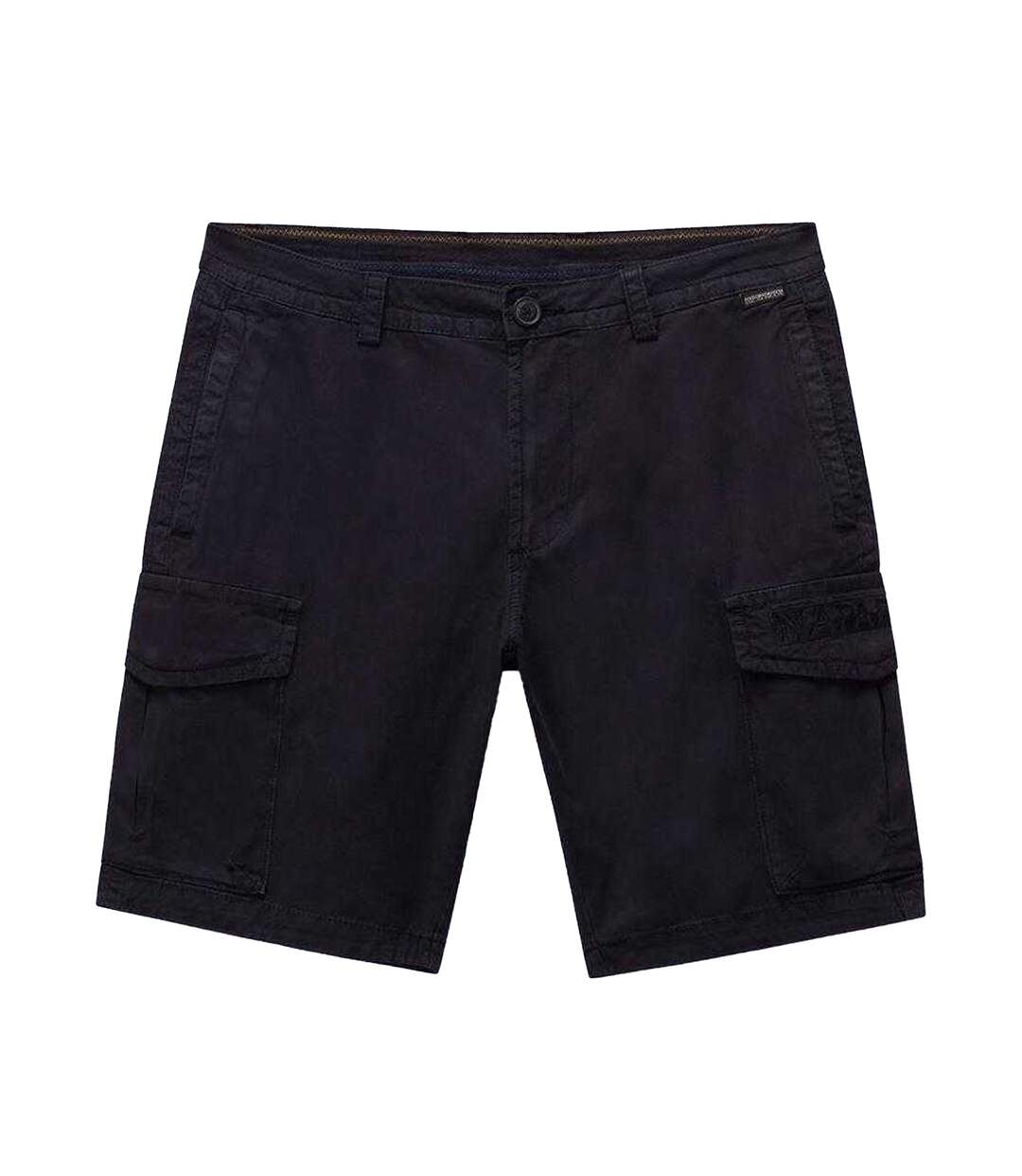 Mens Deline Cotton Blend Cargo Shorts Black Napapijri-2