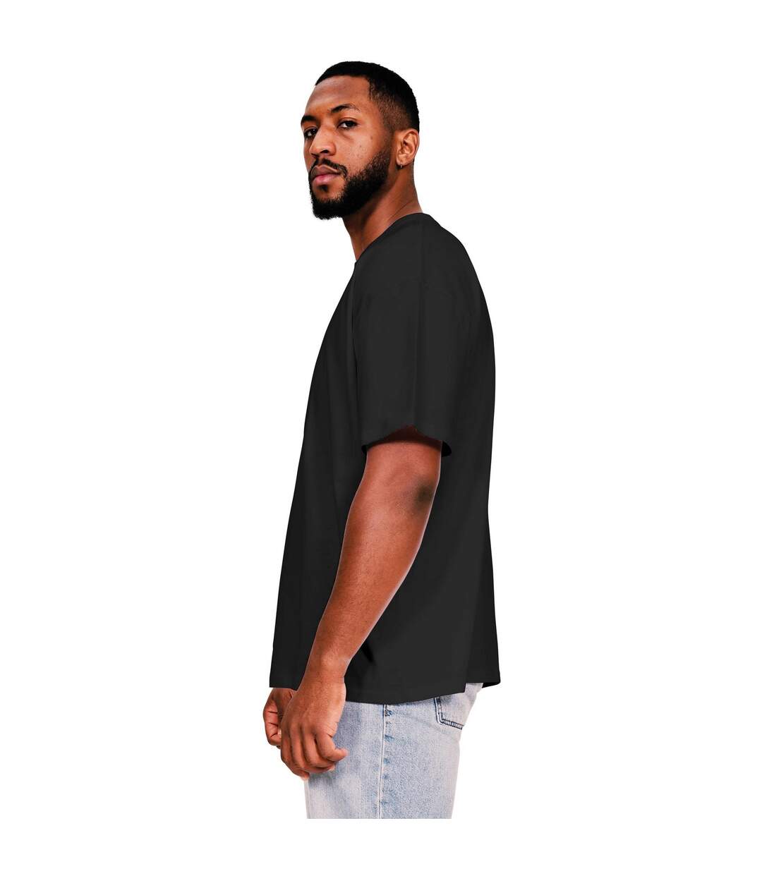 Mens Core Ringspun Cotton Oversized T-shirt Black Casual Classics-3