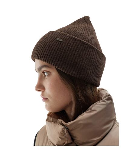 Womens/ladies Logo Winter Beanie Dark Brown 4F