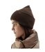 Womens/ladies Logo Winter Beanie Dark Brown 4F-3