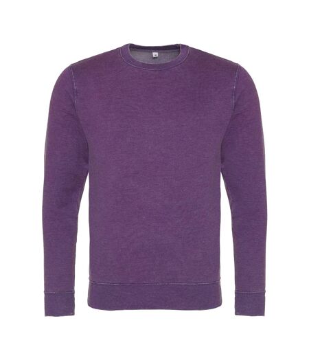 AWDis Hoods Mens Long Sleeve Washed Look Sweatshirt (Washed Purple)