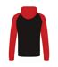 Sweat à capuche femme noir vif / rouge feu Awdis