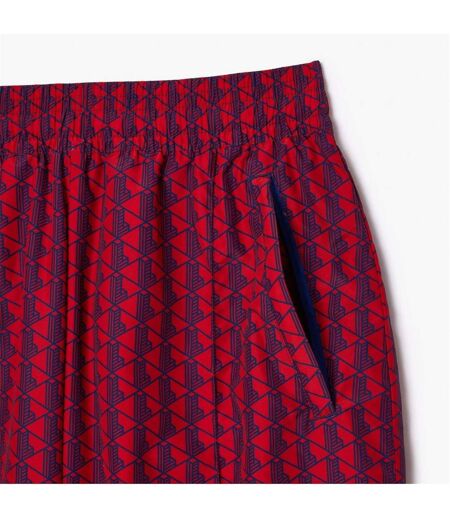 Womens/ladies Geometric Pattern Slim Joggers Red Cobalt Lacoste